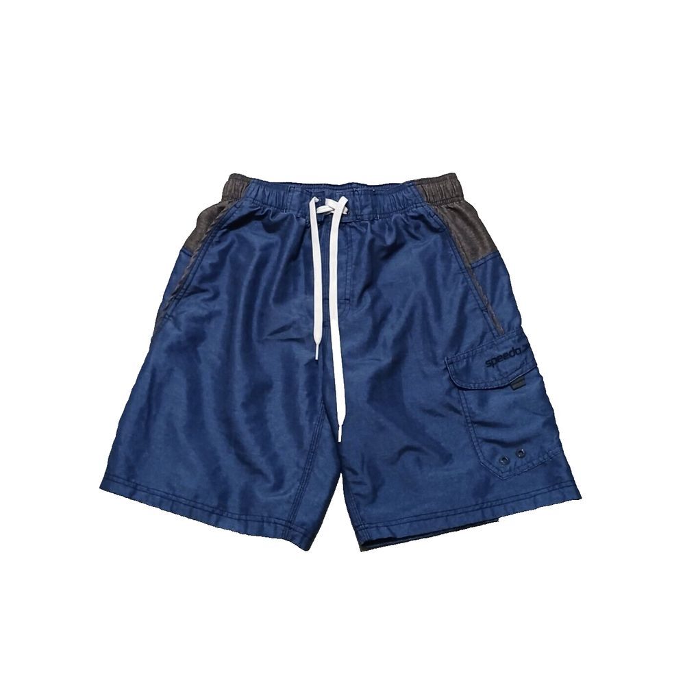 Speedo Mens‎ S Navy Gray Marina Volley Short Swim Trunk 7784077